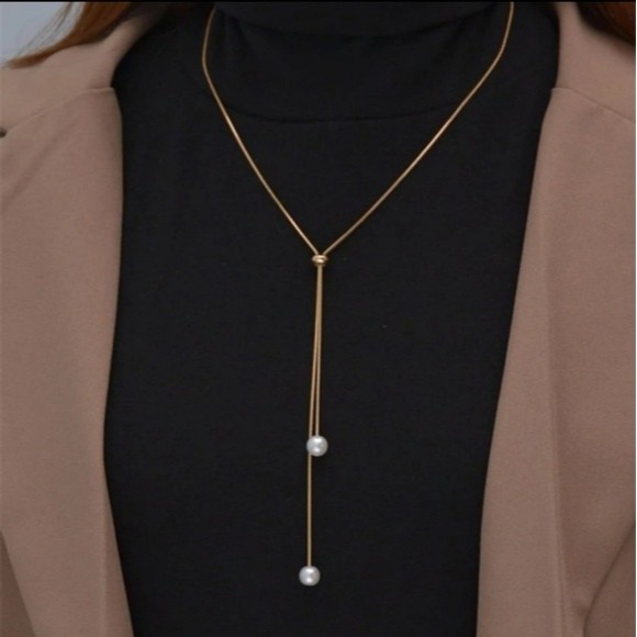 💎💞Dainty Gold Pearl Adjustable Necklace! - Picture 1 of 5